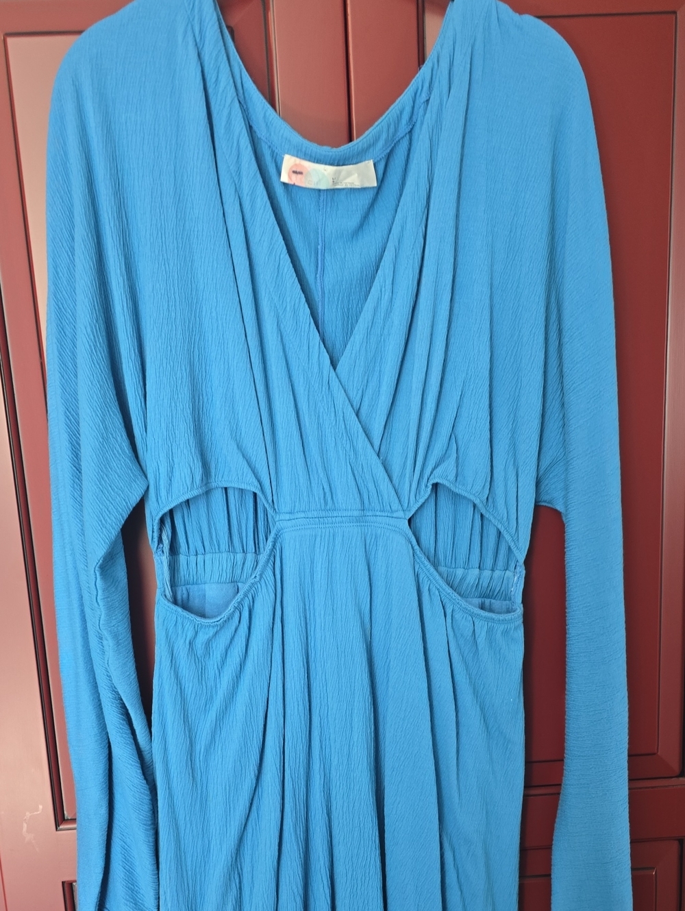 Free PEOPLE  Blue Long-Sleeve One-Piece Dress